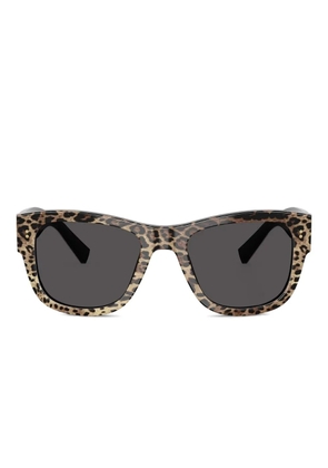 Dolce & Gabbana Eyewear DG4338 leopard-print square sunglasses - Black