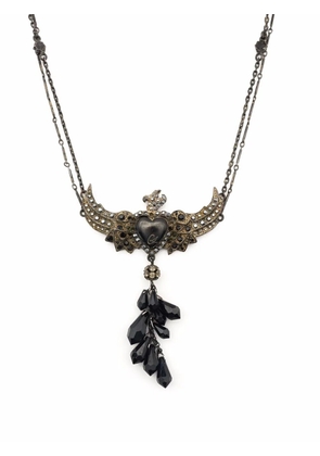 Christian Lacroix Pre-Owned 1980s heart bird necklace - Black