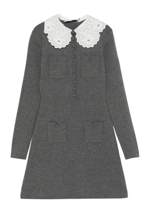 Self-Portrait lace collar pocket mini dress - Grey