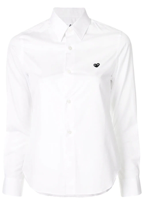 Comme Des Garçons Play logo embroidered plain shirt - White
