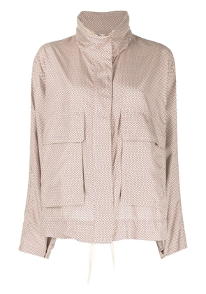 Goen.J geometric print windbreaker jacket - Neutrals