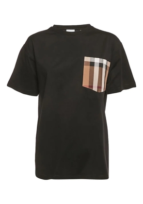 Burberry Pre-Owned check-panel pocket T-shirt - Black