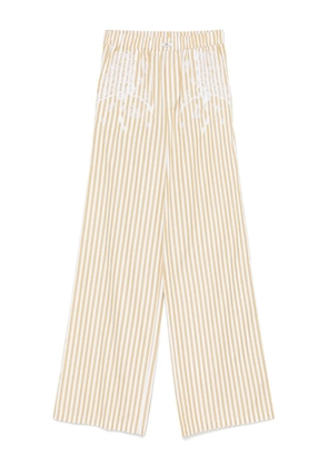 Elisabetta Franchi striped cotton pants - White
