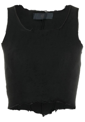 Marc Le Bihan raw-edge cropped top - Black