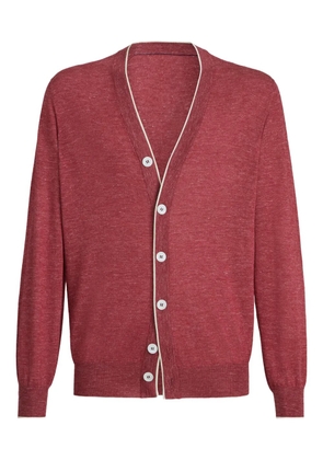 Brunello Cucinelli button-fastening V-neck cardigan - Red