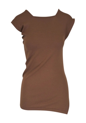 KHAITE Josif asymmetric-neckline T-shirt - Brown