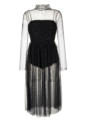 Rebecca Vallance Alyssa sheer midi dress - Black