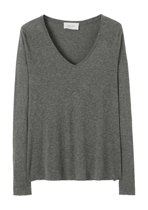 American Vintage Jacksonville v-neck long-sleeved top - Grey