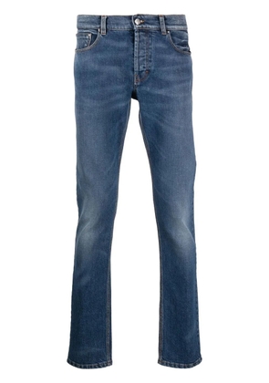 Roberto Cavalli monogram-embroidered skinny jeans - Blue