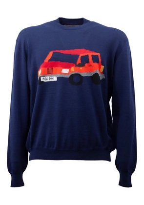 Magliano car-appliqué wool sweater - Blue