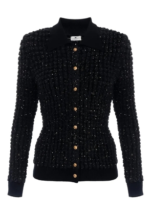 Elisabetta Franchi sequin-embellished bouclé cardigan - Black