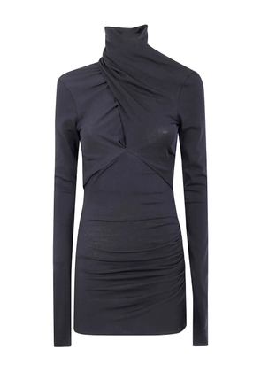ENTIRE STUDIOS turtleneck draped top - Black