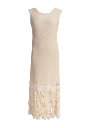 SANDBEIGE knitted fringed dress - Neutrals