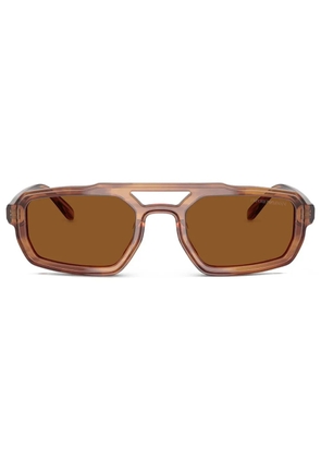 Emporio Armani transparent rectangle sunglasses - Brown