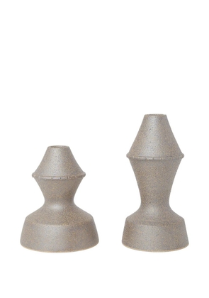 Marloe Marloe Amal clay candle holders (set of two) - Brown