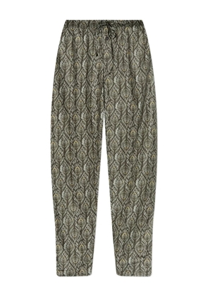 Hanro drawstring patterned trousers - Brown