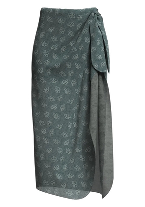 Maccapani floral-print tie-fastening skirt - Green