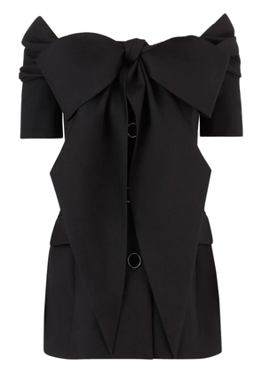 Nina Ricci off-shoulder wool gabardine jacket - Black