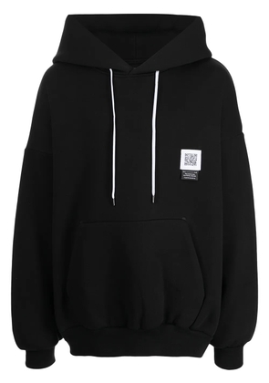Fumito Ganryu cape-sleeve drawstring hoodie - Black