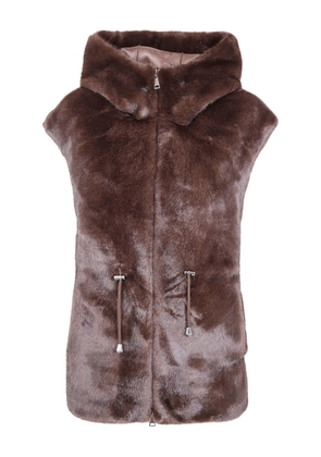 Betta Corradi hooded zip-up jacket - Brown