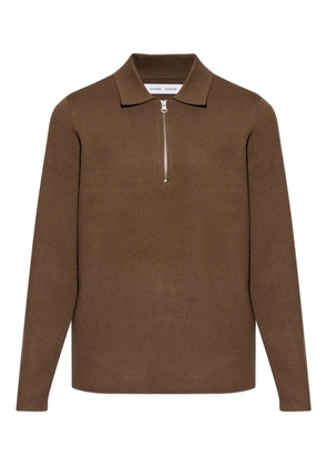 SAMSOE SAMSOE half-zip polo shirt - Brown