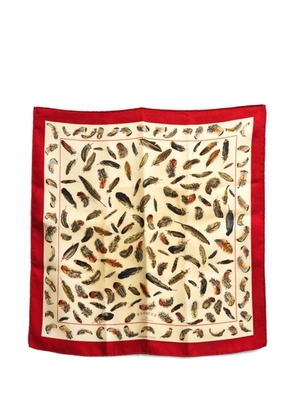 Hermès Pre-Owned 1960s Plumes feather-print scarf - Neutrals