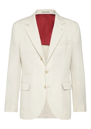 Brunello Cucinelli chevron deconstructed blazer - White