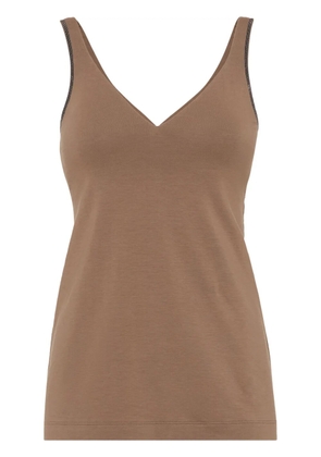 Brunello Cucinelli jersey top - Brown