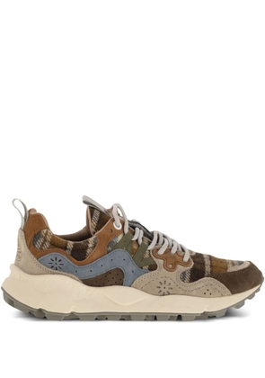 FLOWER MOUNTAIN Yamano 3 panelled sneakers - Brown