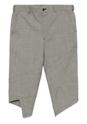 Black Comme Des Garçons 3/4 length herringbone trousers