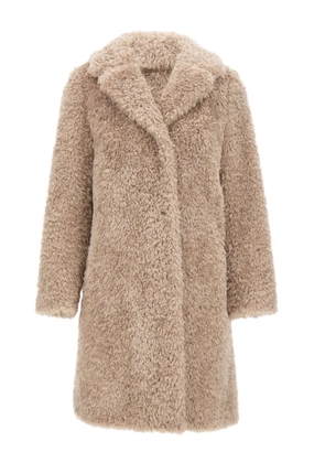 Herno buttoned faux-fur coat - Neutrals