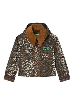 GANNI x Barbour corduroy-collar jacket - Brown