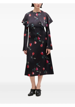 GANNI ruffled floral dress - Black
