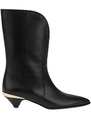 Love Moschino calf leather pointed-toe boots - Black