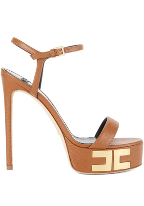 Elisabetta Franchi 135mm Vertigo platform ankle-strap sandals - Brown