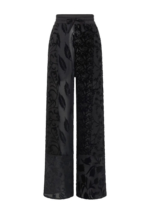 Marine Serre floral-patterned drawstring trousers - Black