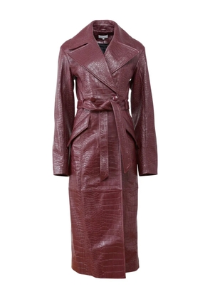 Fleur Du Mal crocodile-effect belted coat - Red