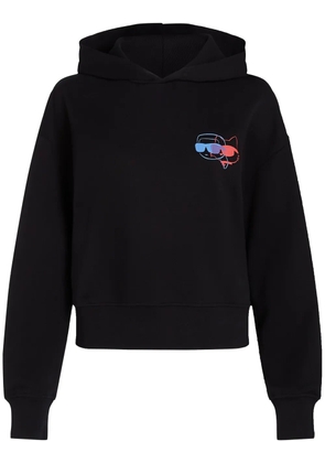 Karl Lagerfeld Ikon colour-pop cropped hoodie - Black