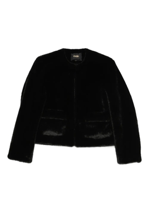 Maje crew-neck faux-fur jacket - Black