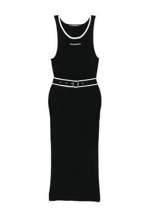 Karl Lagerfeld ribbed belt-detail dress - Black
