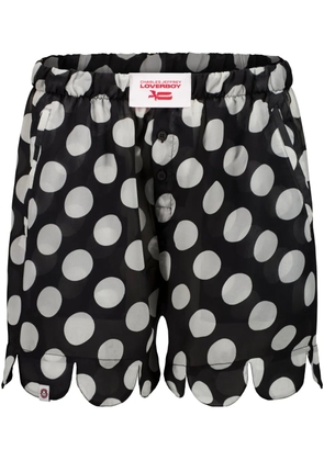 Charles Jeffrey Loverboy scalloped boxer shorts - Black