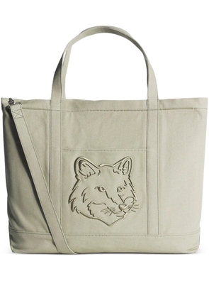 Maison Kitsuné Fox Head XL tote bag - Neutrals