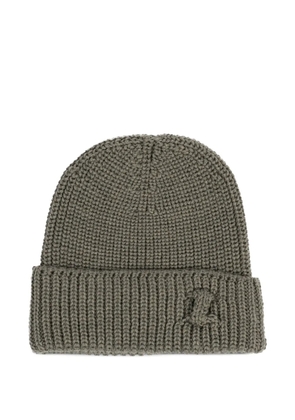 Hannes Roether ribbed logo beanie - Grey