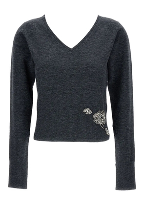 ERDEM V-neck embellished sweater - Grey