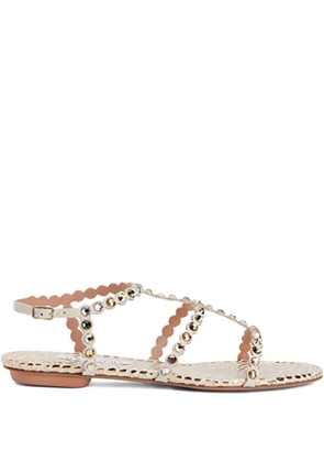 Aquazzura Tequila crystal-embellished sandals - White