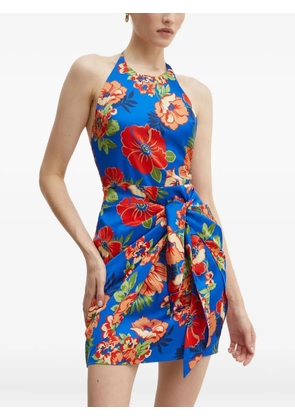 GUESS USA halter-neck floral-print midi dress - Blue