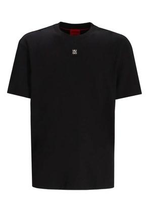 HUGO logo-patch cotton T-shirt - Black