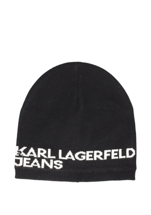 Karl Lagerfeld Jeans logo-detail beanie - Black