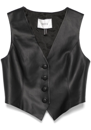 NISSA faux-leather waistcoat - Black