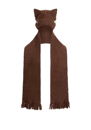 Charles Jeffrey Loverboy cat-ear fringed beanie scarf - Brown